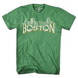Chowdaheadz Boston Irish Skyline T-Shirt - Unisex Vintage Tee Soft Cotton Blend