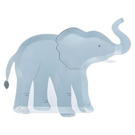 Ginger Ray 'Let's Go Wild' Jungle Theme Eco Friendly Elephant Shaped Paper Plates (Pack of 8)