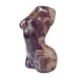 Bacatgem Amethyst Healing Crystal Female Model Figurine Sculpture, 2 Inches Carving Pocket Palm Stone Office Decor Decoration