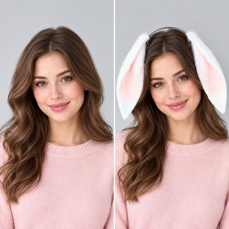 Plush Bunny Ears Hairband for Cosplay & Parties – Soft