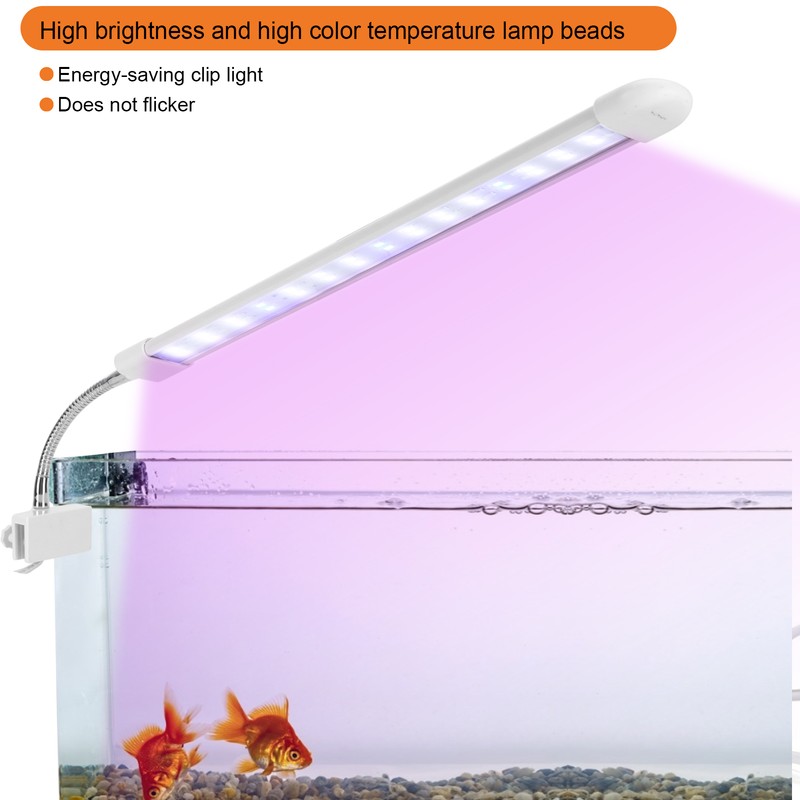 Fish Tank Clip on Light Aquarium Clamp Lamp with White