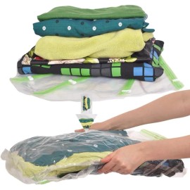 Unbranded 8 Space Saver Bags, No Vacuum Needed, Roll-Up Compression Packing, Travel Ess...