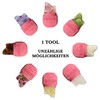 Mochi Skin deluxe rose quartz roller with flower handle in