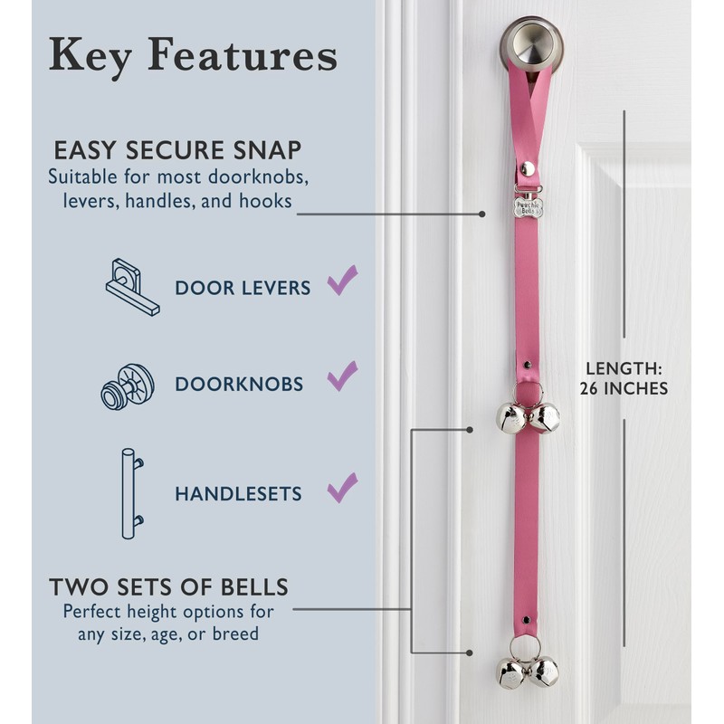 PoochieBells Handcrafted Dog Doorbell for Potty Training, Easy & Quick,