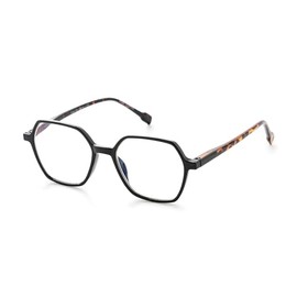 OPTIMUM OPTICAL Blue Light Filtering Scratch-Resistant Lens Geometric Frame Magnifying Reading Glasses - Art of Sight, +2.00