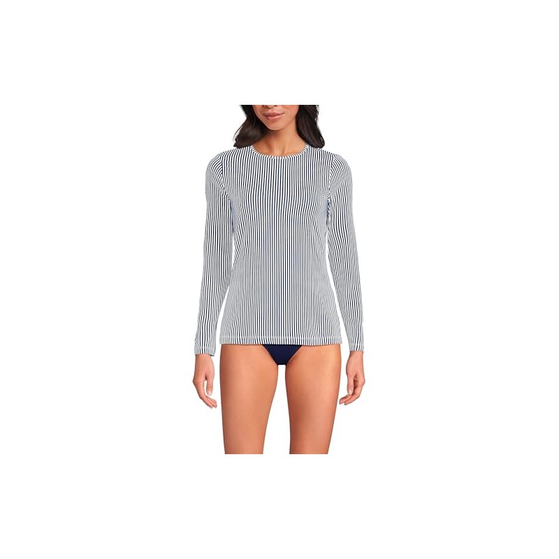 Lands' End Women's Long Sleeve Relaxed UPF 50 Rash Guard,