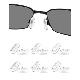 HILEEN 6 Pairs Replacement Nose Pads for Oakley WireTap/Crosshair 2.0/Whisker/Half Wire 2.0/Square Wire 3.0; Clear Silicone Nose Pieces Guards for Maui Jim Sunglasses