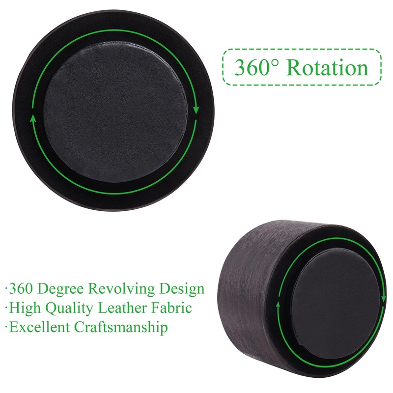 Czzmy Round Leather Art Supply Organizer,Remote Control Holder,360 Degree Spinning,Multi-Functional