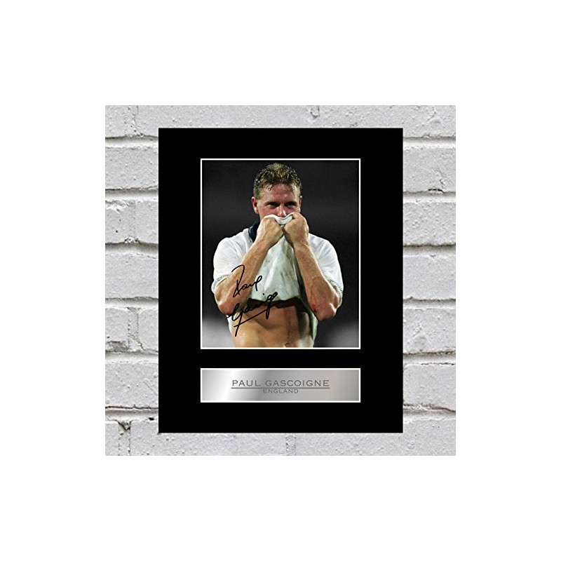 Iconic pics Paul Gascoigne Signed Mounted Photo Display