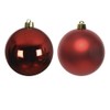 Decoris Box of 12 shatterproof baublesshiny/matt 6cm red, Acryl, Rot