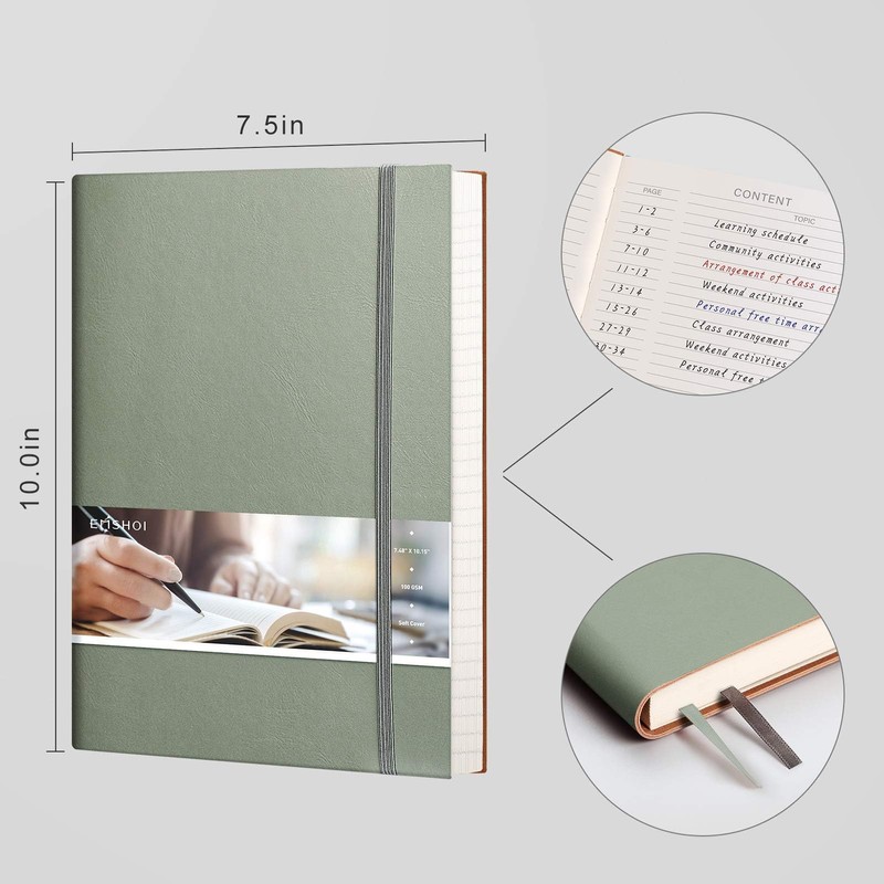 EMSHOI B5 Notebook Lined Journal, 204 Numbered Pages, Extra Large