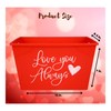 Ja'cor Valentine Red Plastic Buckets with Handles 1Pc, Rectangular Gift