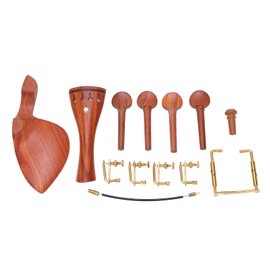 Violin Chinrest Complete Professional Jujube Wood Violin Cheek Rest with Pegs Tail Post Rope Tailpiece Screw