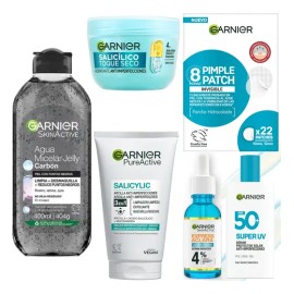 Kit Garnier Cuidado Facial Anti Puntos Negros 6pasos