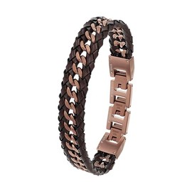 JOOP! 2038038 Stainless Steel Men's Bracelet 18.5 + 1.5 + 1.5 cm Brown Comes in Jewellery Gift Box, Stainless Steel, None