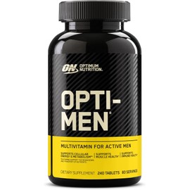 Optimum Nutrition Opti-Men - Multivitamínico diario para hombres, suplemento de apoyo inmunológico con aminoácidos, suministro para 80 días, 240 unidades 