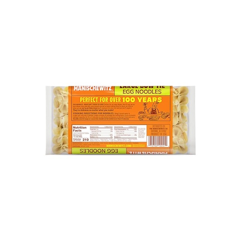 Manischewitz Farfalle Pasta | Large Bow Tie Egg Noodles 7oz