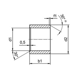 Cylindrical plain bearing JSM-1012-15 / diameter d1 = 10 mm / d2 = 12 mm / length b1 = 15 mm