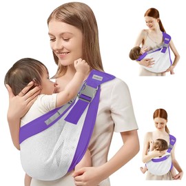 Baby Sling Carrier Newborn to Toddler,Updated Adjustable One Shoulder Labor-Saving Baby Holder Carrier,Tollder Sling Carrying 7-45 lbs (Purple)