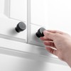 KOOFIZO 20-Pack Knurled Cabinet Knob - Black Pull Handle (28mm