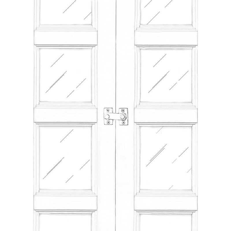 QCAA Solid Brass Shutter Bar/Door Latch, 7/8" x 2-3/32", Satin