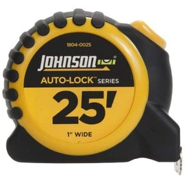 Johnson Level & Tool 1804-0025 Auto-Lock Power Tape, 25', Black/Yellow, 1 Tape