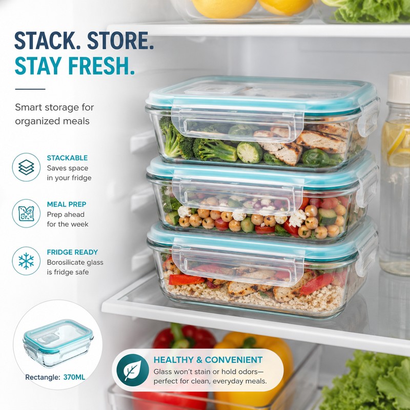 24-Piece Glass Food Storage Container Set for Meal Prep –