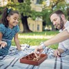 AMEROUS Shut The Box Dice Game，Wooden Board Table Math Game
