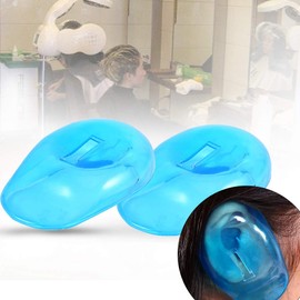 Simlugn Pack of 2 Blue Ear Cover Caps Hair Dye Shield Protector for Hair Dye Anti Colouring Plastic Ear Muffs