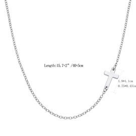 Yimofy Dainty Cross Necklace for Women 18K Gold Plated Sideways Cross Pendant Necklaces Minimalist Faith Choker Chain Necklace Jewelry Gifts for Women Girls