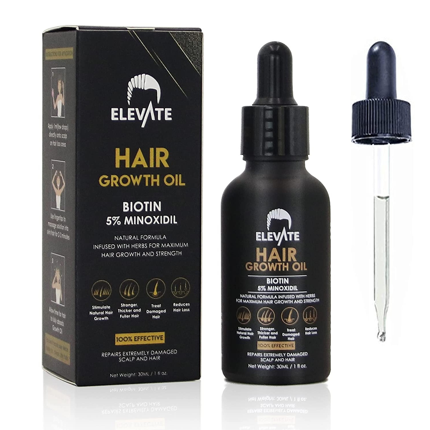 ELEVATE Hair Growth Oil Biotin Hair Growth Serum & 5 Minoxidil