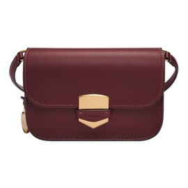 Fossil women's bag Lennox, smooth cowhide leather Small Flap Crossbody, red, l: 17.8 cm, w: 4.4 cm, h: 12.7 cm, ZB1926243