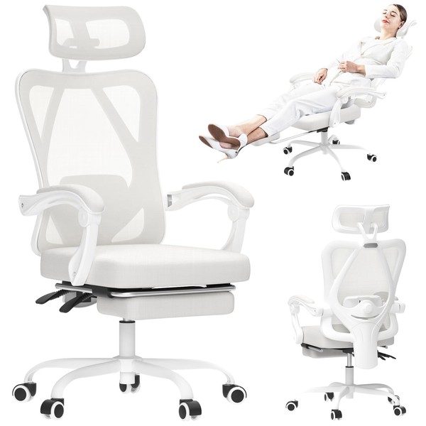 Ergonomic Office Chair with Foot Rest –Reclining Computer Desk Chair