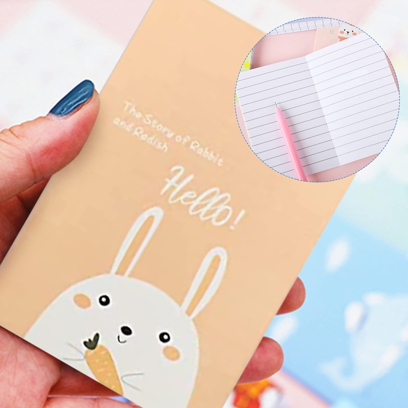 VEGCOO Pack of 12 Cute Cartoon Notepad Mini Diary Notebook