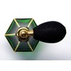 Bellflower Hand Painted Green Gold Wire Valve Atomizer