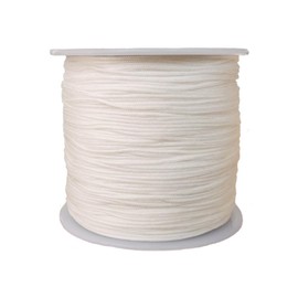 Tilengy 0.8mm x 110 Yards Nylon Beading Cord Braided Thread Trim String for Chinese Knotting, Friendship Bracelets,Rattail Macrame,Necklaces,Pendant,Jewelry Making (White)