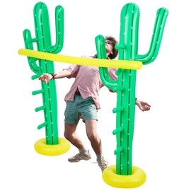 VercanMonth Inflatable Cactus Limbo Summer Luau Limbo Stick and Limbo Pole for Indoor Outdoor Birthday Pool Beach Hawaiian Tropical Themed Party Games Decorations Activities
