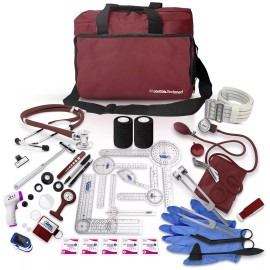 ASATechmed Physical Therapy Home Health Aide Kit with Home Health Call Bag - for Nurses - Burgundy