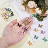 DICOSMETIC 18 Stück 9 Stile Strass Schmetterlingsanhänger Messing Glas Kristall