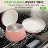 NutriChef 18-Piece Ceramic Cookware Set with Detachable Handles, Non Stick