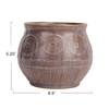 Creative Co-Op Debossed Stoneware Planter with Pattern and Reactive Glaze,