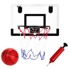 Fasmov Over The Door Basketball Hoop, Mini Basketball Hoop Indoor with Foldable Flex Rim, Door Room Basketball Hoop Office Basketball Hoop Bedroom Basketball Hoop for Boys Girls Teens