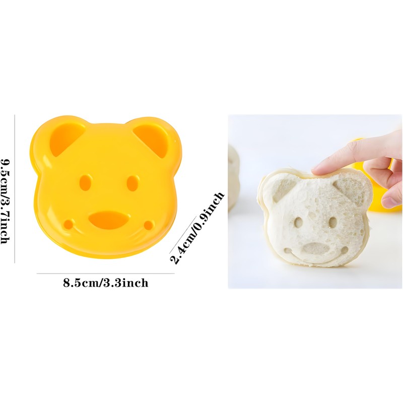 YOFAN 7pcs Bear Shape Sandwich Mold Cutters Set,Bread Sandwich Shapers
