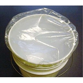5 Gallon, Food Grade, Shower Cap Drum Covers, Clear, 4 mil - 2 Pack