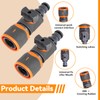 2PCS Hose Pipe Shut Off Valve, Hosepipe Tap Connector for