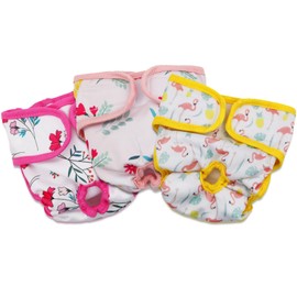 3 Pcs/Set Reusable Dog Diapers Female Washable Sanitary Wraps Pet Panties Nappy for Small Medium Large Female Dogs