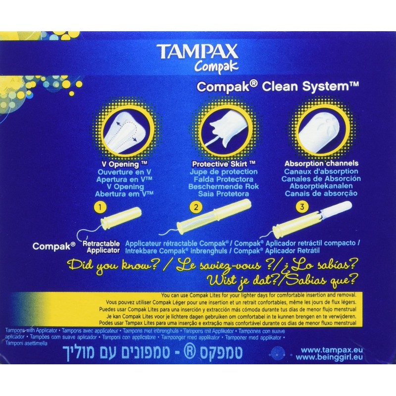 Tampax Compak Normal Tampons mit Applikator aus Kunststoff