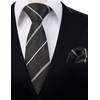 Alizeal Mens 8cm Business Stripe Pattern Formal Tie and Hanky