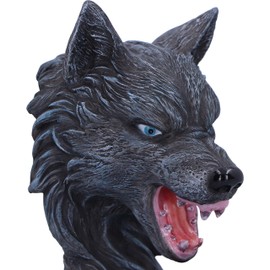 Nemesis Now Dark Wolf Backflow Incense Burner 11.5cm, Resin, Black Wolf Incense Cone Burner, Gothic Wolf Home Décor, Cast in the Finest Resin, Expertly Hand-Painted