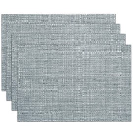Cotton Linen Placemats Set of 4, Placemats for Family, 12x18 inch Heat Resistant Washable Placemat, Waterproof Indoor and Outdoor Table Mats, Place Mats for Party Kitchen Dining